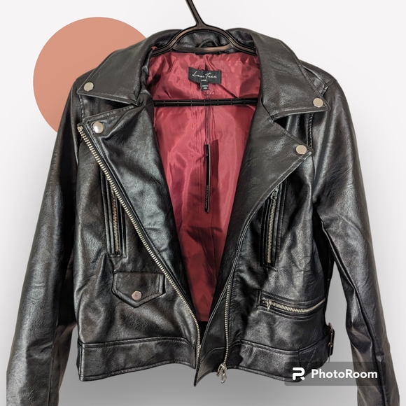 Jacket faux leather biker black - Picture 3 of 3